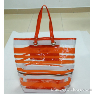 Orange Streak PVC Traval Bag With Big Space
